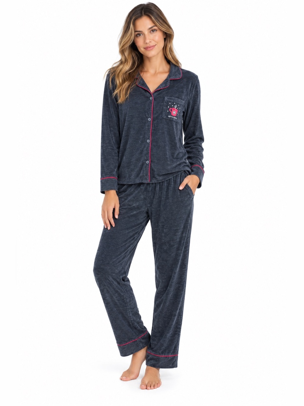 Life is good Womens 2 two piece “let it snow”winter fleece pajamas size large